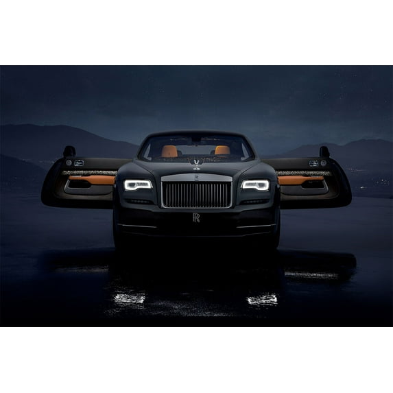 Rolls-Royce Wraith Luminary Collection Auto Wall Art Home Decor - 20x30 Inch Glossy Laminated Poster - Stunning Detail and Bold Colors
