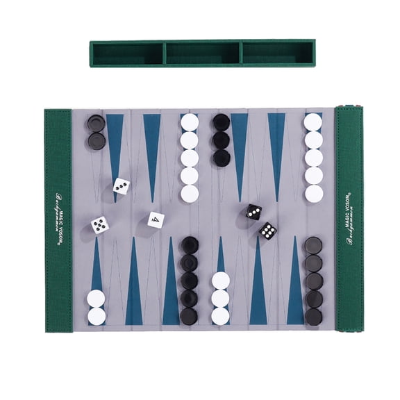 Rolls Up Backgammon Board PU Backgammon Game Mat Chess Piece Set With Easy Rules Perfect For Adults And