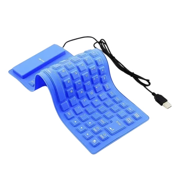 Rolls up Silicone Keyboards 85Keys USB Wireds Silents Waterproof Dustproof for Notebook