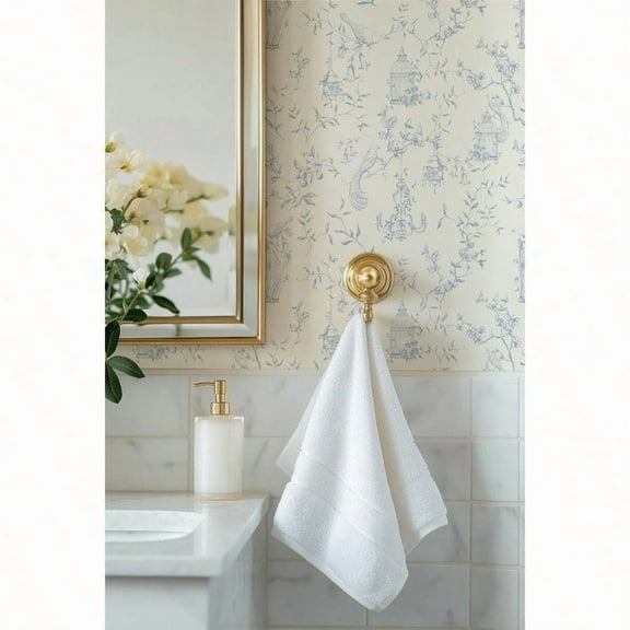 RollsRolla Blue and White Toile Peel and Stick Wallpaper Neutral Modern French Country Farmhouse Style for Living Room and Bathroom Birds/Flowers Blue