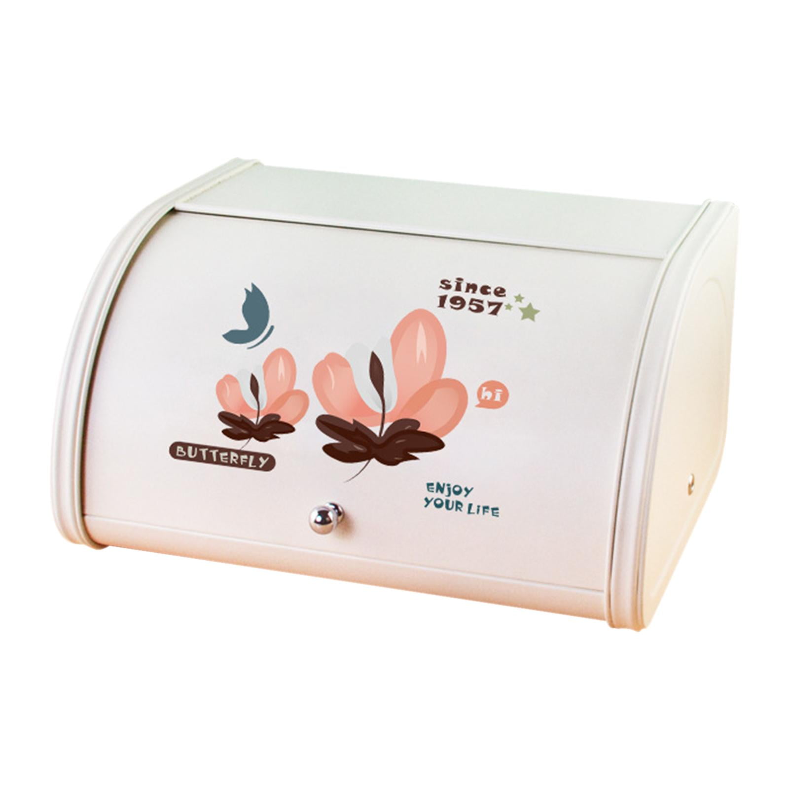 Rolltop Bread Box Farmhouse Large Capacity Organization Iron Bread Box