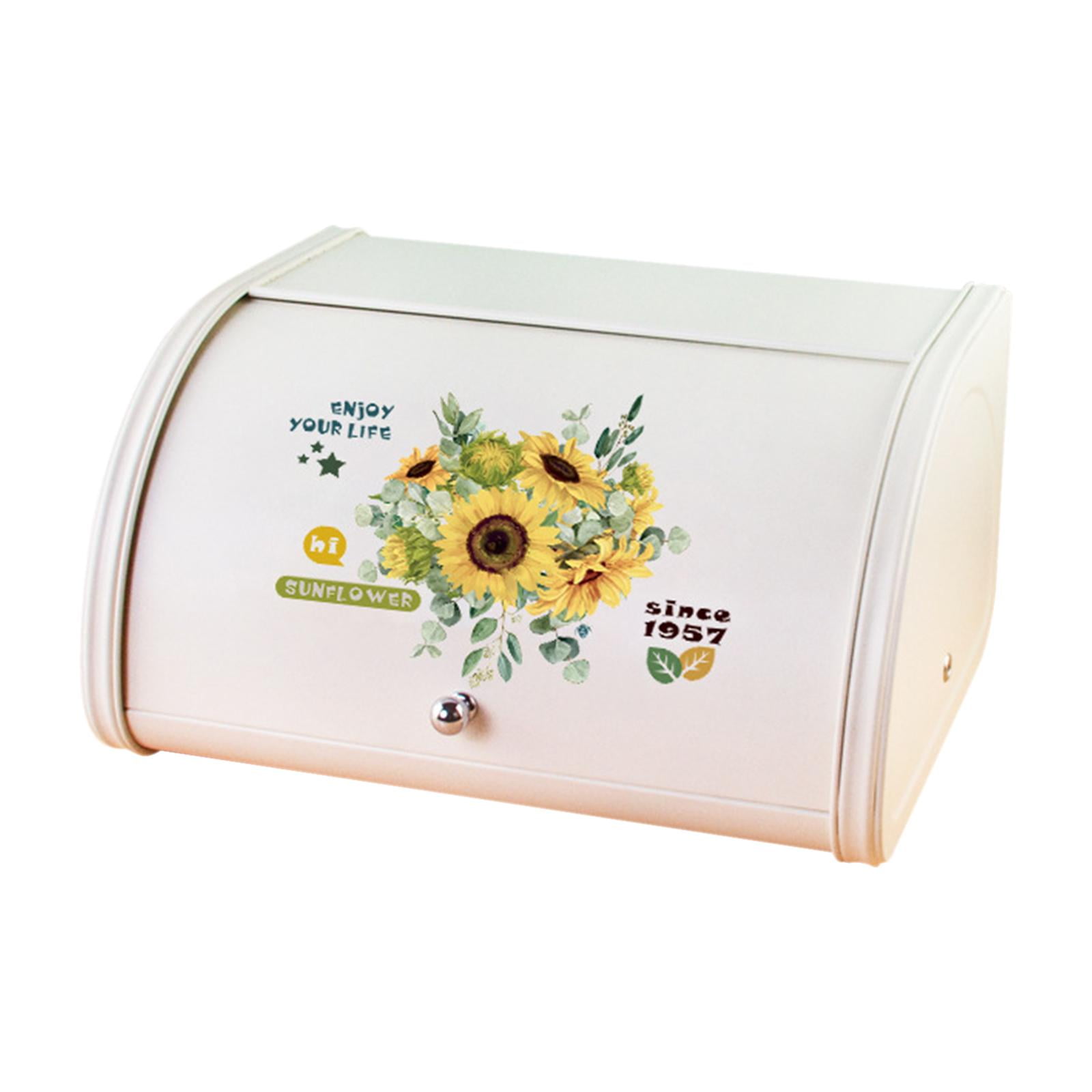 Rolltop Bread Box Farmhouse Large Capacity Organization Iron Bread Box