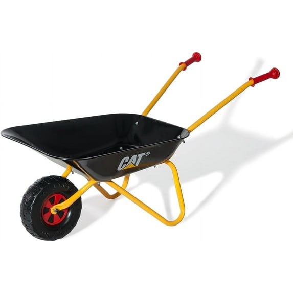 Rolly CAT Wheelbarrow Ride On - Rust-Resistant Seamless Steel Tub with Rubber Hand Grips