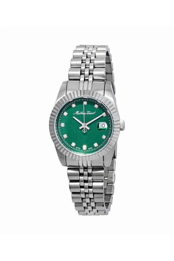 Rolly III Crystal Green Dial Ladies Watch D810AV