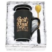 RollyDanCT Best Dad Ever Black Coffee Mugs, Gifts for Dad, Christmas Gifts, Birthday Gifts, Mugs Gifts for Dad, Dad Gifts, 14 fl oz Coffee Mugs Ceramic Mug Tea 
