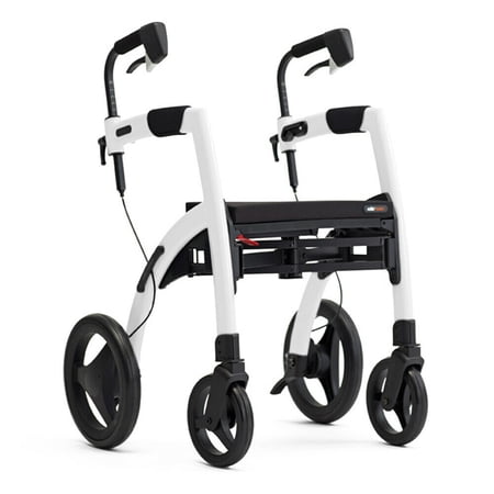 Rollz Motion 2-n-1, A Rollator Transport Chair - Lightweight, Regular - White