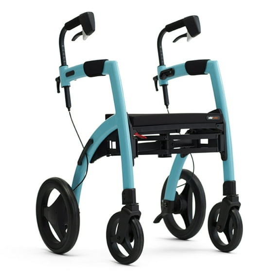 Rollz Motion 2-n-1, A Rollator Transport Chair - Lightweight, Small- Island Blue