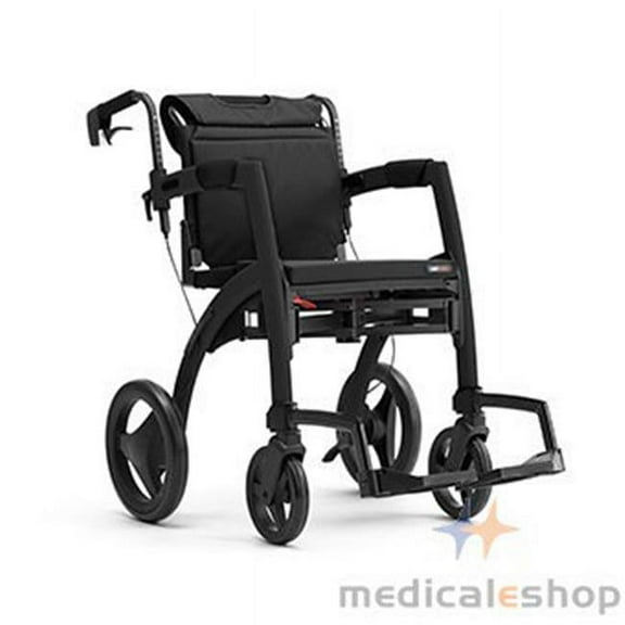 Rollz Motion Rollz-Motion-510-210RM0012 2 - in - 1 Rollator & Transport Chair, Black - Regular