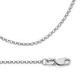 thumbnail image 1 of Rolo Cable Chain Solid 14k White Gold Necklace Angle Diamond Cut Link Polished Style, 1.6 mm - 18 inch, 1 of 1