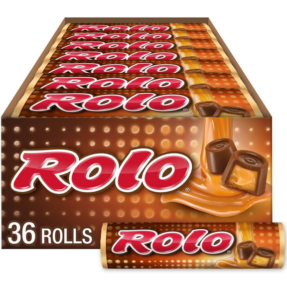 Rolo Rich Chocolate Caramels Candy, Rolls 1.7 oz, 36 Count