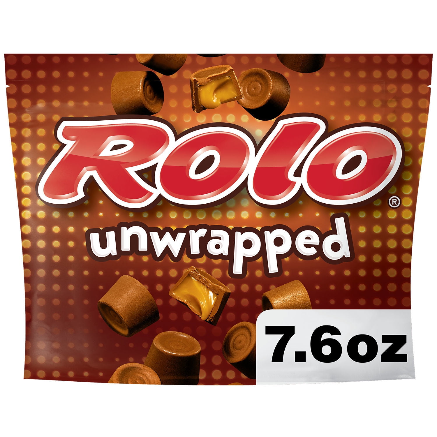 Rolo® Unwrapped Rich Chocolate Caramel Candy, Resealable Bag 7.6 oz