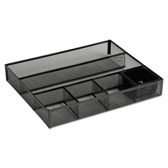 Rolodex 22131 Deep Desk Drawer Organizer, Metal Mesh, Black
