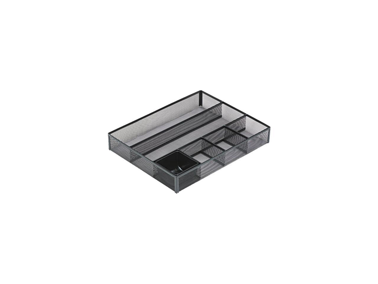 Rolodex 22131 Deep Desk Drawer Organizer, Metal Mesh, Black
