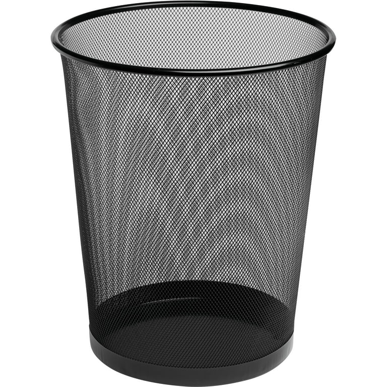 Mesh Round Wastebasket, 4.5 gal, Mesh, Black Mesh Round Wastebasket, 4.5 gal, Mesh, Black