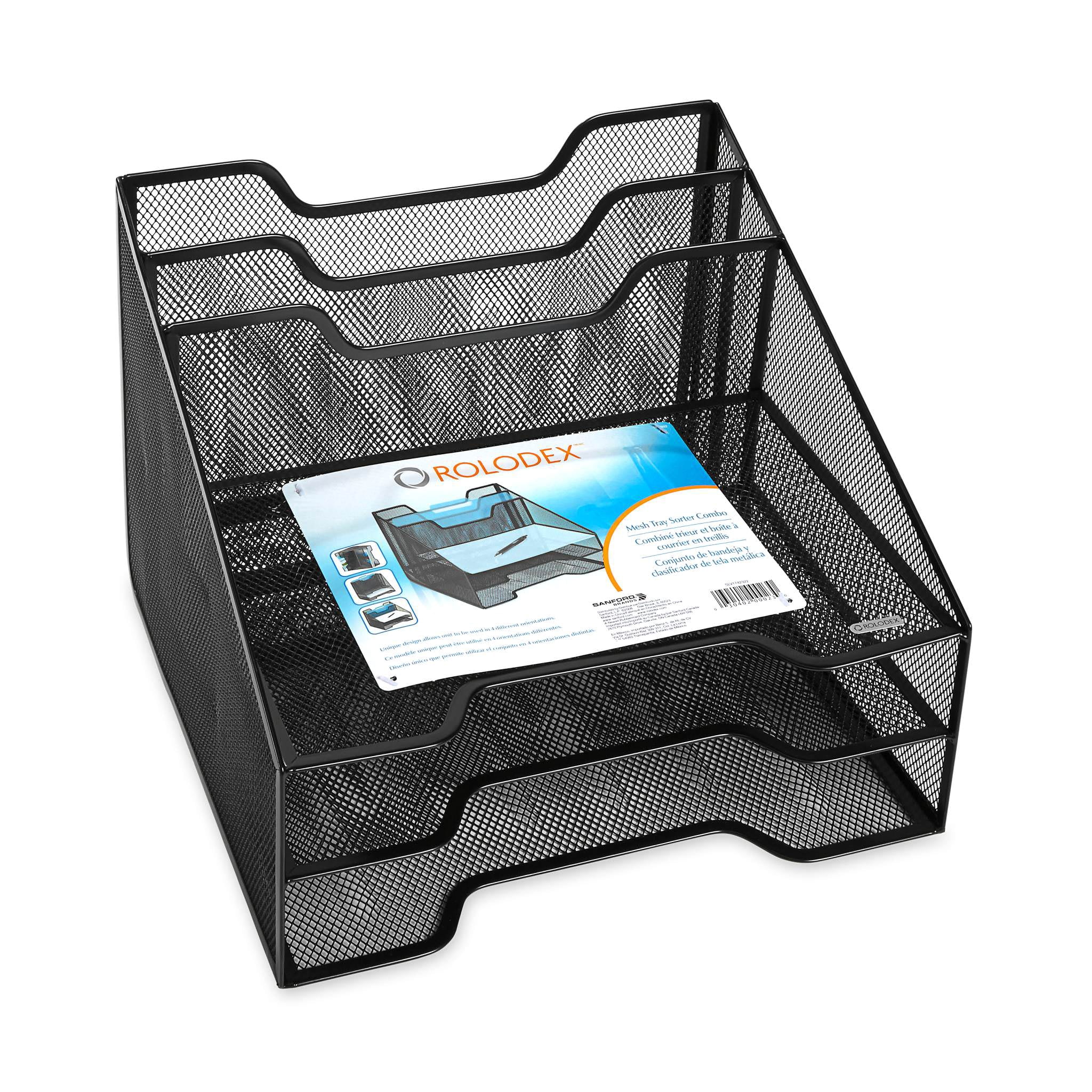 Rolodex Combination Stacking Sorter, Mesh Desk Organizer, 5-Section ...