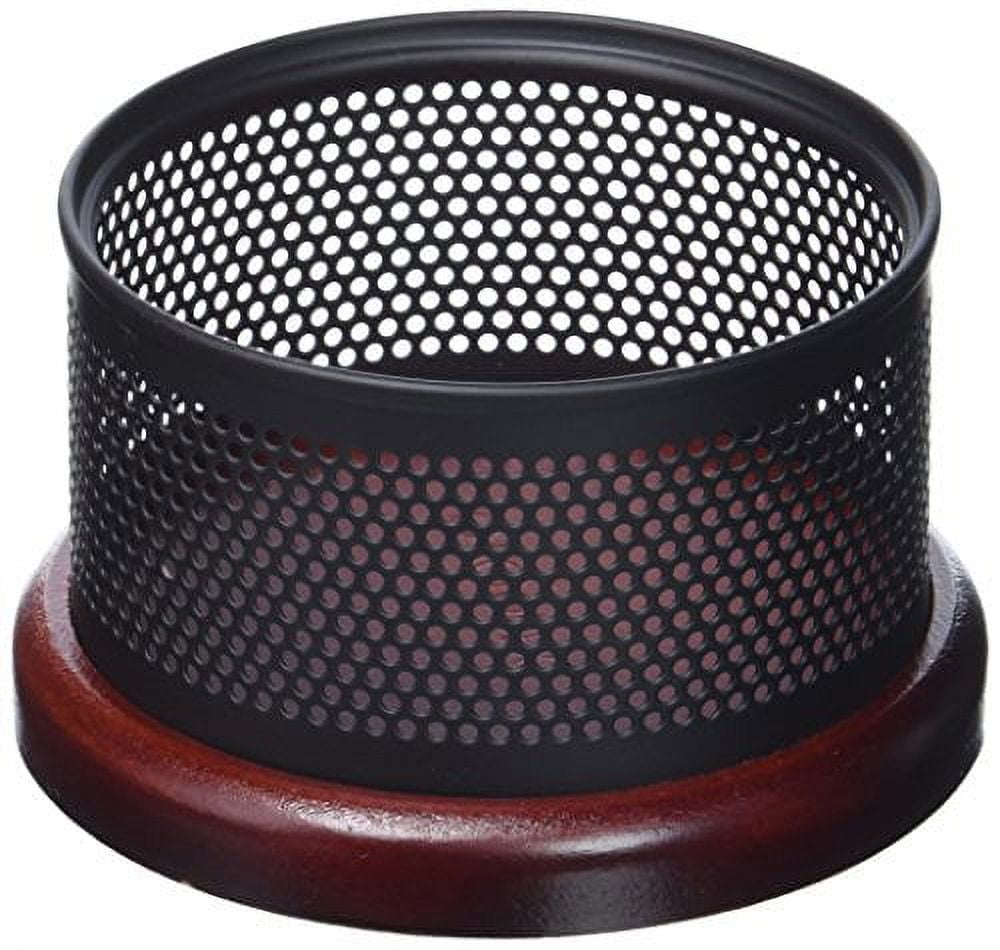 Rolodex Distinctions Paper Clip Holder, Metal/Wood, 37/8" x 41/8" x 2