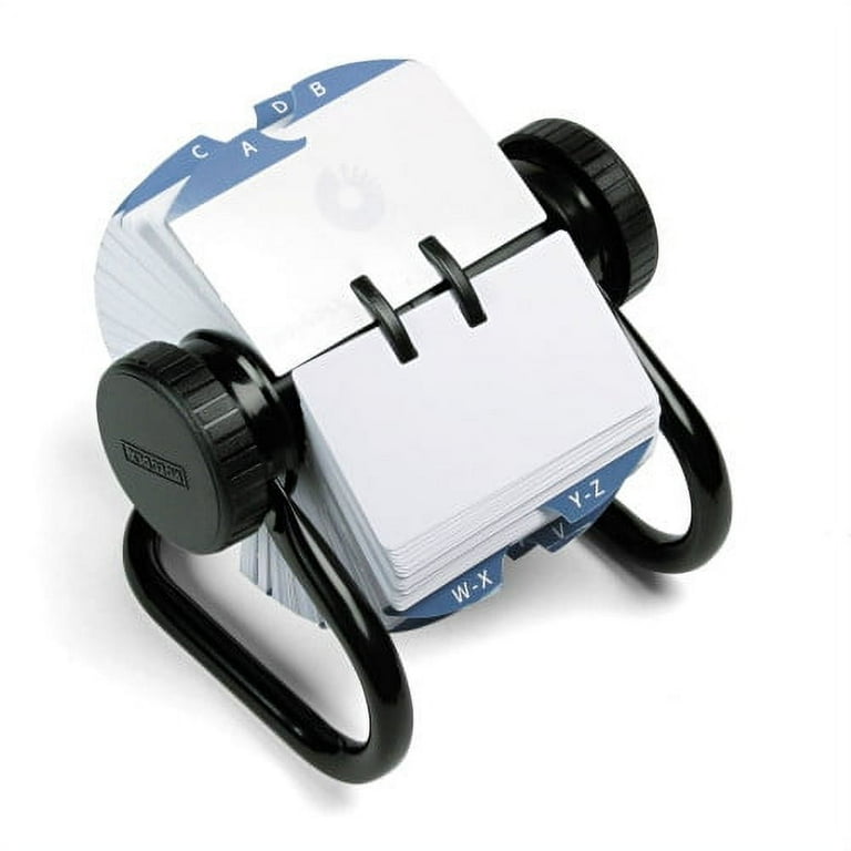 Open Rotary Card File, Holds 500 2.25 x 4 Cards, Black Open Rotary Card File, Holds 500 2.25 x 4 Cards, Black