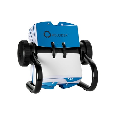 Rolodex Open Rotary Card Organizer with 500 2-1/4 x 4 Inch Cards and 24 A-Z Guides, Black