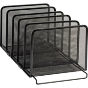 Rolodex Stacking Desktop Sorter, 5 Sections, Mesh Metal, Black