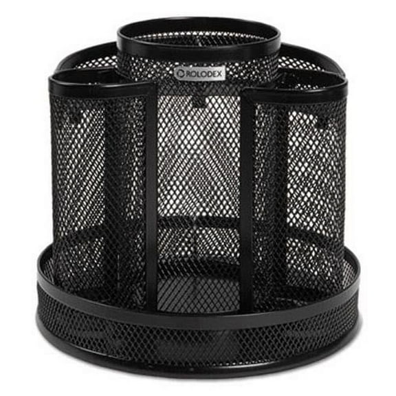 Rolodex Wire Mesh Spinning Desk Sorter, 8 Compartments, Steel Mesh, 6.5" Diameter x 6.5"h, Black