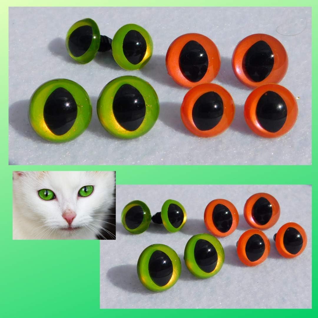 Rolore Green Safety Eyes Cat Eyes Sew Crochet Amigurumi Knit Dragon