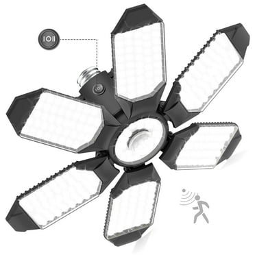 Roludrul 12.1 in Energy Efficient 200W Garage Lights,PIR Motion Sensor Shop Light,E26/E27 Socket LED Bulbs