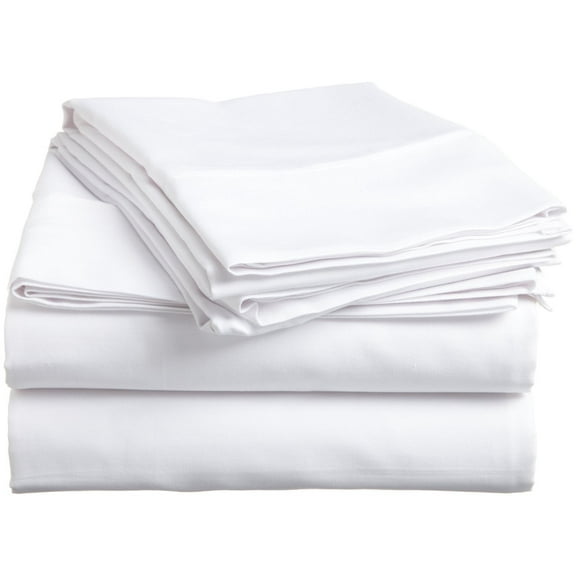 Rolux Linen 800-Thread-Count Premium Feel - Sateen Weave Night Sweats 100% Egyptian Cotton Sheet Set Fits 9-12 Inches Deep Pocket (Full Size Solid, Classic White )