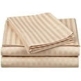 thumbnail image 1 of Rolux Linen 800-Thread-Count Premium Feel - Sateen Weave Night Sweats 100% Egyptian Cotton Sheet Set Split Head King (36" Split)Size Fits 9-12 Inches Deep Pocket ( Stripe, Almond White ), 1 of 5
