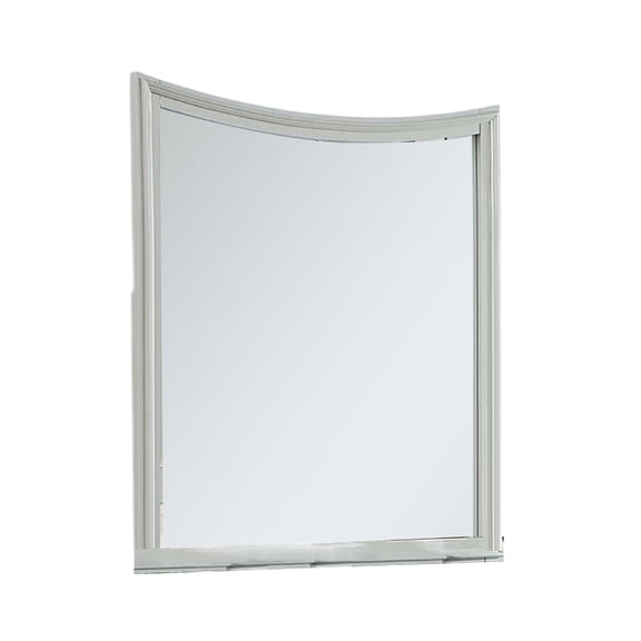 Roly Dresser Mirror, 37 Inch Gray Rectangular Solid Wood Molded Frame