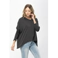 thumbnail image 1 of RolyPoly Womens Knit Tunic Blouse Dolman Sleeve Oversized Curved-Hem Asymmetrical Tops, 1 of 3