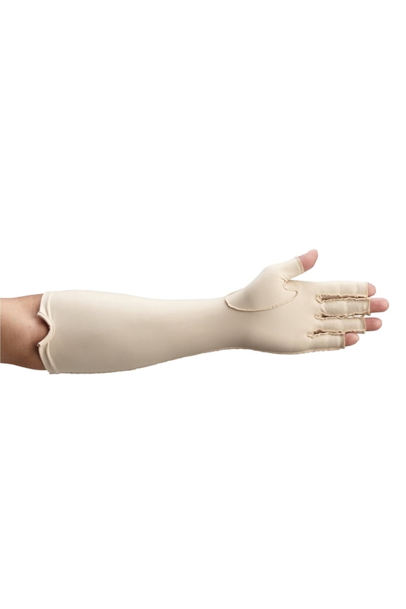 Open Finger Compression Glove, Left Hand, Large, Forearm Length, 1 Pack