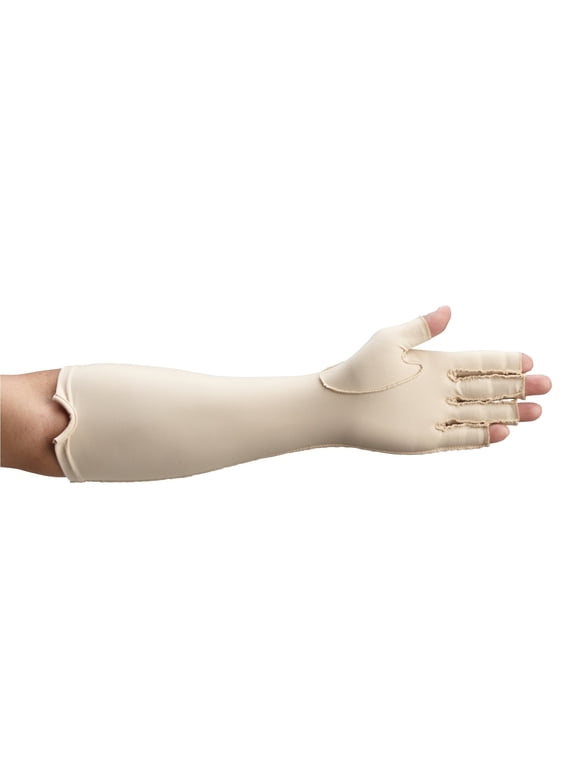 Open Finger Compression Glove, Left Hand, Large, Forearm Length, 1 Pack