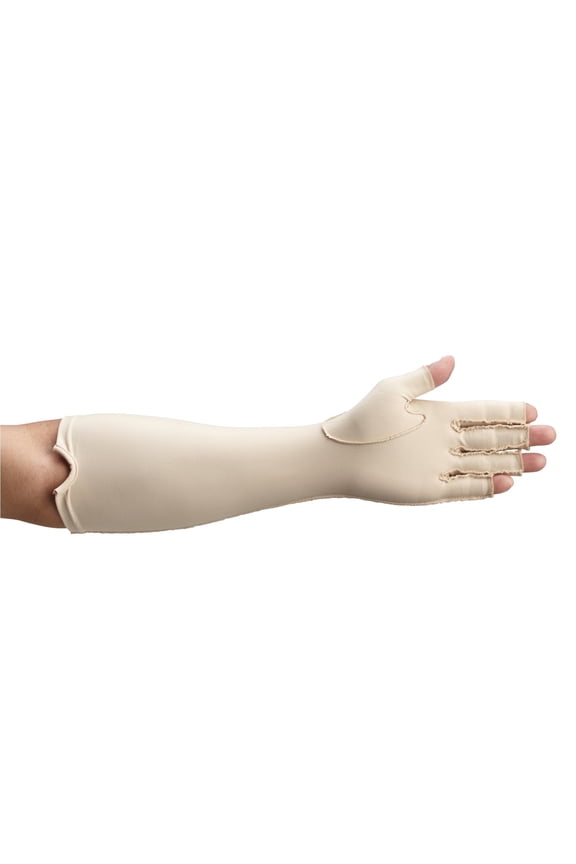 Open Finger Compression Glove, Left Hand, Medium, Forearm Length, 1 Pack