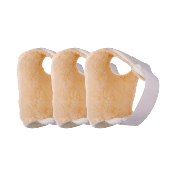 Rolyan Palm Protectors for Right Hand, Pack of 3 Right Handed Gloves for Finger Contracture Prevention, Comfortable Hand Cushion with Soft Sherpa Lining and Palm Pad to Prevent Hand Contractures