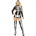 thumbnail image 1 of Roma Costume 4760-AS-S-M 1 Piece Jackie Skeleton Adult Costume, Black & Silver - Small & Medium, 1 of 2