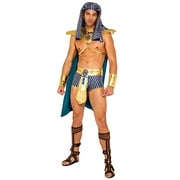 Roma Costume 5138 - 5pc Mens King Pharaoh of Egypt, Gold/Blue, Medium