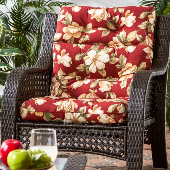 Roma Floral Outdoor High Back Chair Cushion
