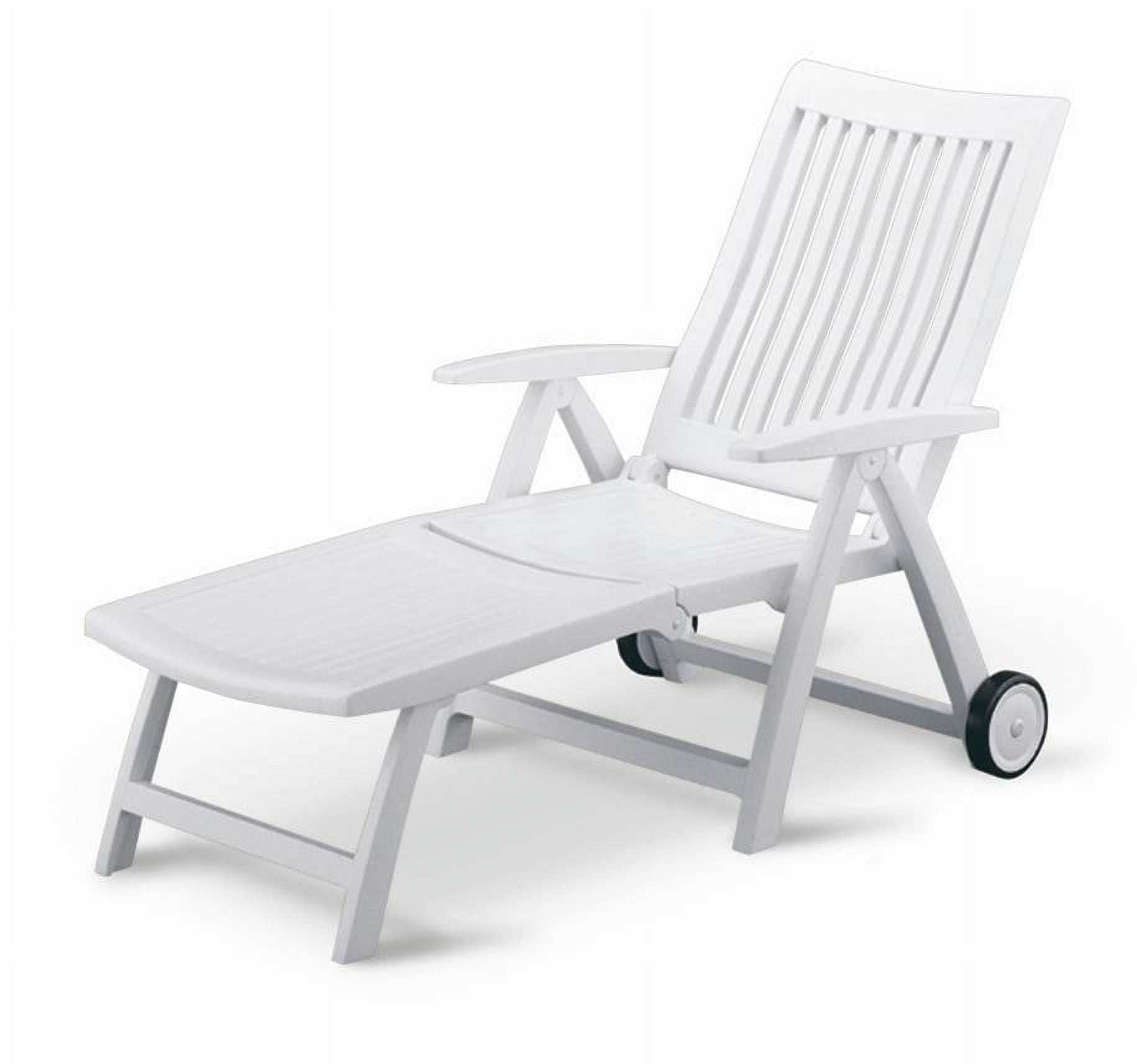 Kettler roma folding lounger in white resin deals