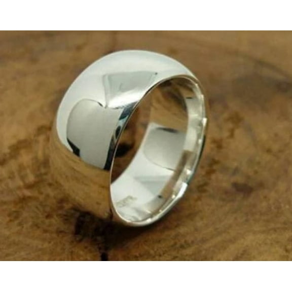 Roma Jewelry 925 Sterling Silver Single Plain Sank Thumb Rings