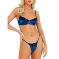 thumbnail image 1 of Roma LI394 - 2pc Lace & Satin Underwire Bra Set Small / Navy Blue, 1 of 2