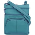 Roma Leathers Genuine XLarge Crossbody Purse, MultiPocket, Adjustable