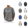 thumbnail image 1 of Roma Letter Graphic Tees for Men Summer Short Sleeve Crewneck Casual Italia Rome Travel T Shirts Streetwear, 1 of 5