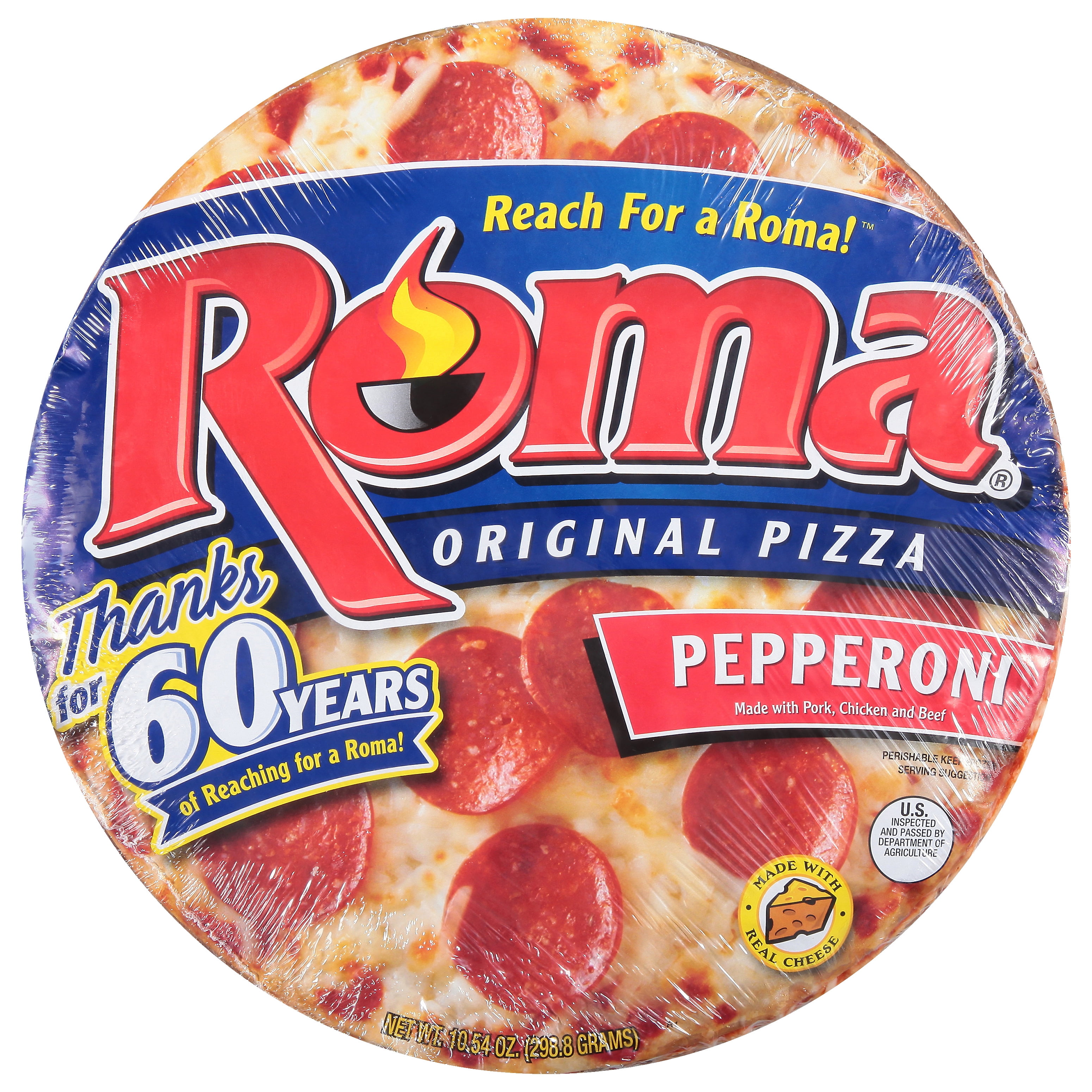 Roma Original Pepperoni Thin Crust Frozen Pizza 10.54oz Walmart
