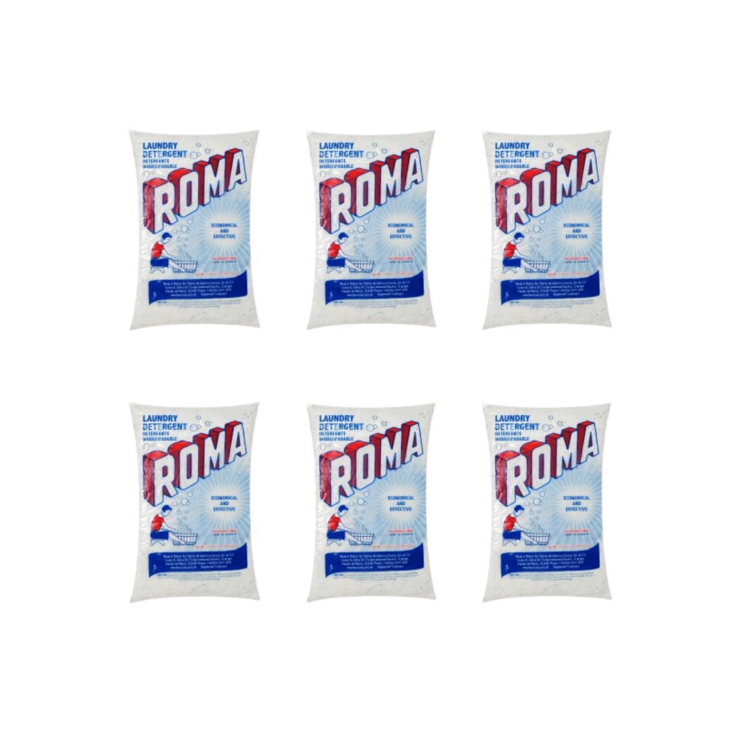 Roma Powder Laundry Detergent, Biodegradable,( 6 X 0.55 lb) 6 Pack
