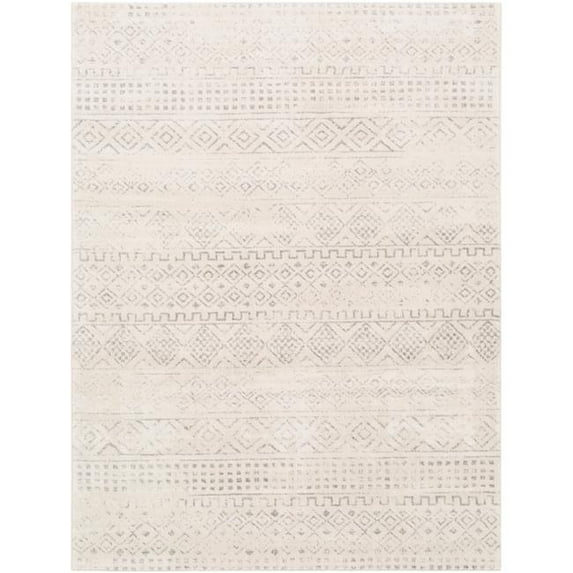Roma ROM-2341 9' x 12'3" Rug in Medium Gray/Light Gray/White