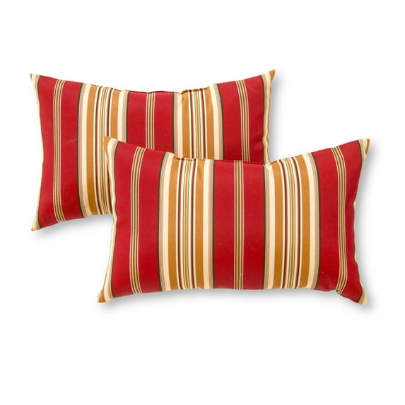 Roma Stripe 19 x 12 in. Outdoor Rectangle Throw Pillow (Set of 2) by Greendale Home Fashions