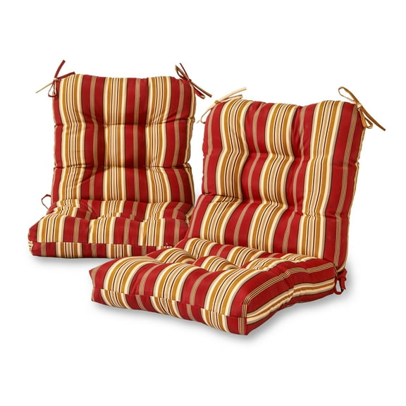 Roma Stripe 42 x 21 in. Outdoor Tufted Dining Chair Cushion (Set of 2) by Greendale Home Fashions