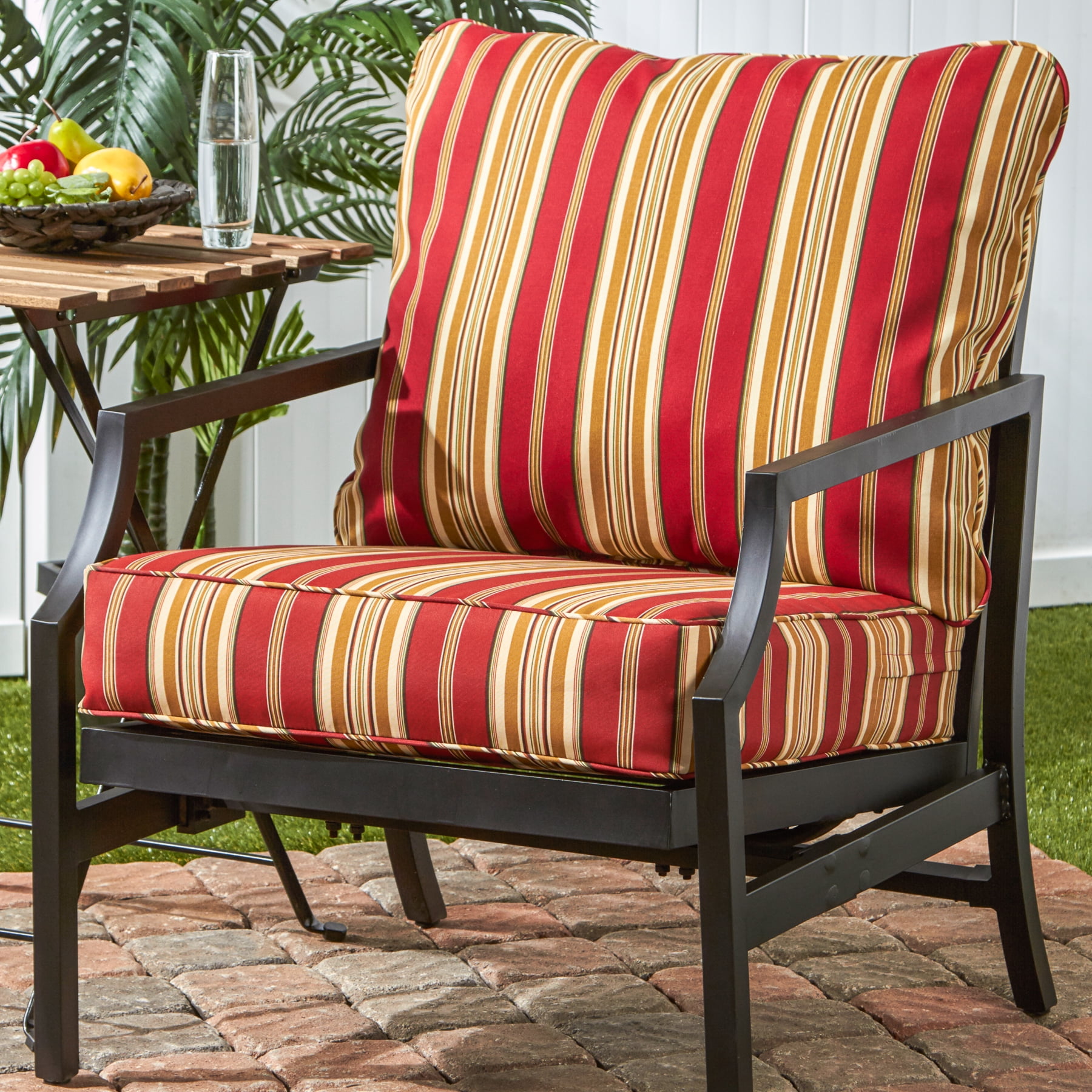 Roma Stripe Outdoor 2 pc Deep Seat Cushion Set Walmart