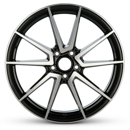 Romac Air 19 Inch, 5 x 112 Bolt Pattern, 45 mm Offset, 66.6 mm Hub - Black Machine Face Alloy Rim