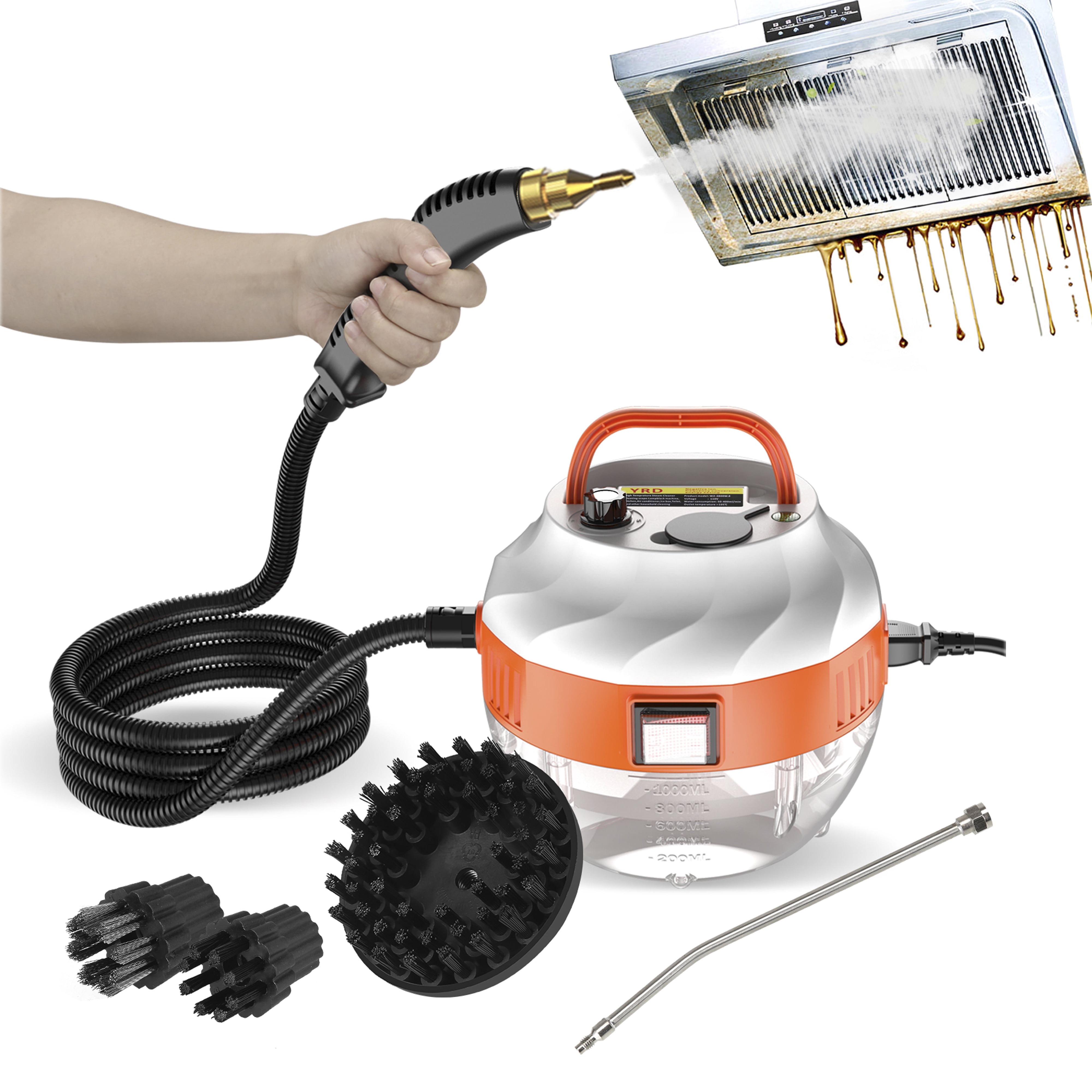 Romacci Steam Cleaner 2500W High Temperature Pressurized Steam Cleaning  Machine with Brush Heads Portable for Kitchen Furniture Bathroom Car, Floor  